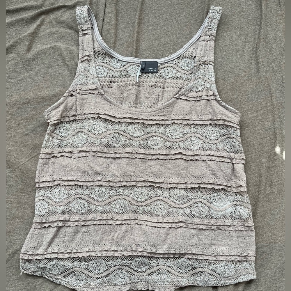 SPARKLE AND FADE Lace Detailed Top
